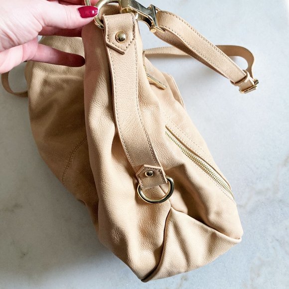 Elliott Lucca natural leather tan saddle shoulder bag / purse / crossbody bag - Picture 10 of 16